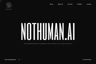 Screenshot of the NotHuman.AI LLP homepage