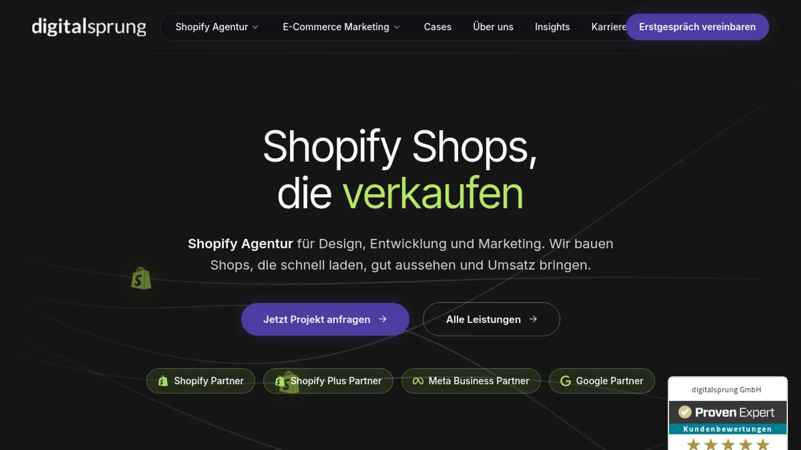 Screenshot of the digitalsprung GmbH homepage