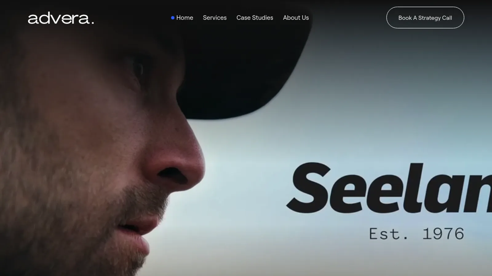 Screenshot of the Advera homepage