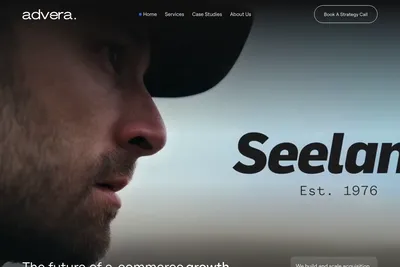 Screenshot of the Advera homepage