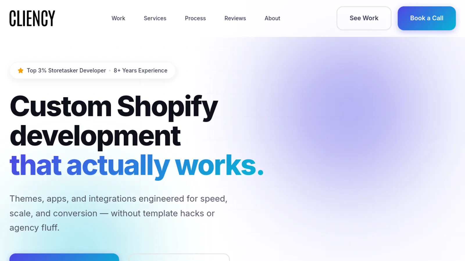 Screenshot of the Cliency Ltd homepage
