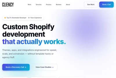 Screenshot of the Cliency Ltd homepage