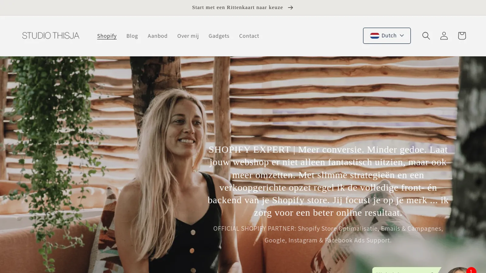 Screenshot of the STUDIO THISJA - Webdesign, Marketing & Meta Advertising homepage