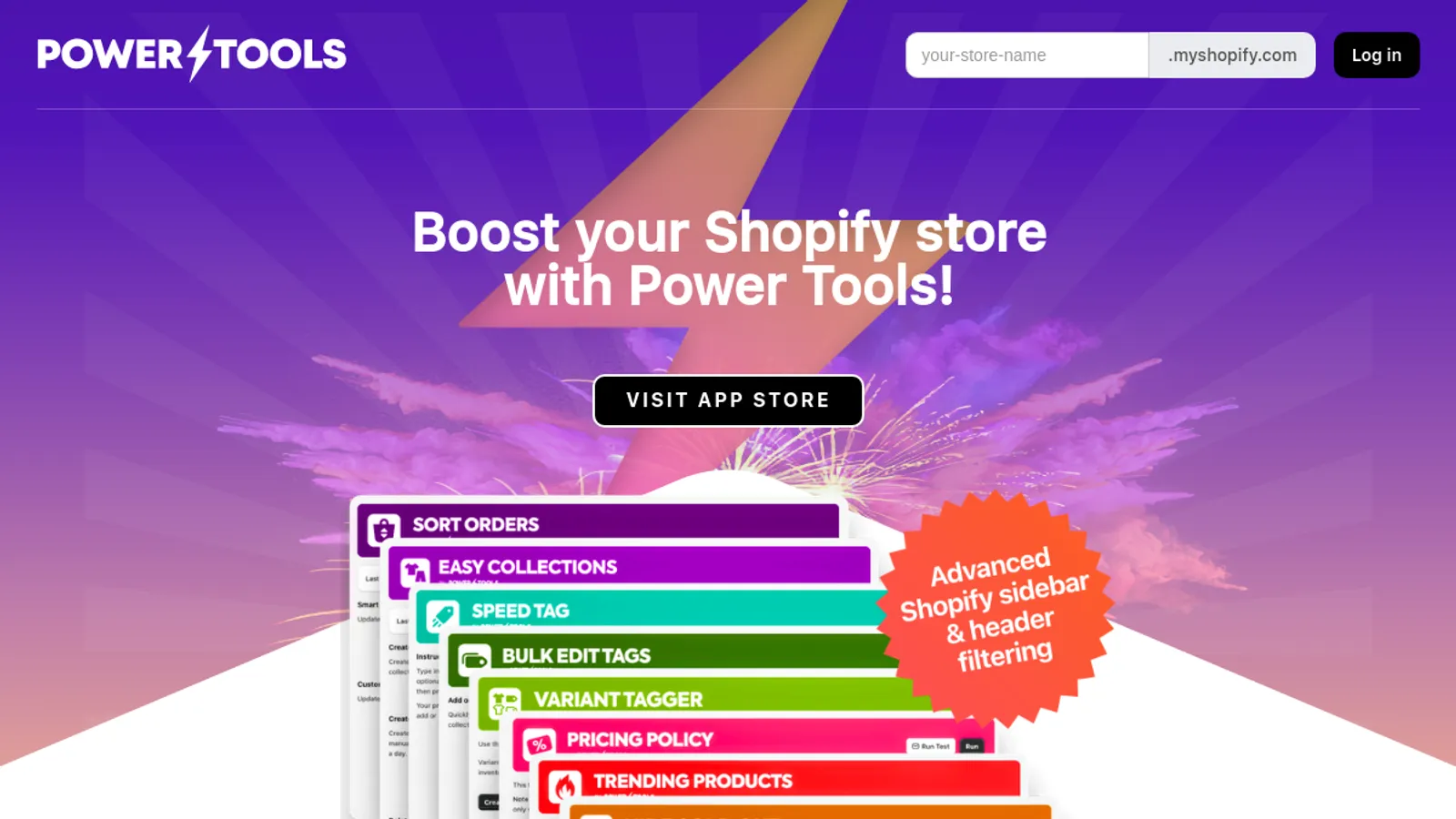 Screenshot of the Power Tools homepage