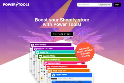 Screenshot of the Power Tools homepage