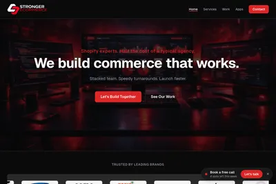 Screenshot of the Stronger eCommerce homepage