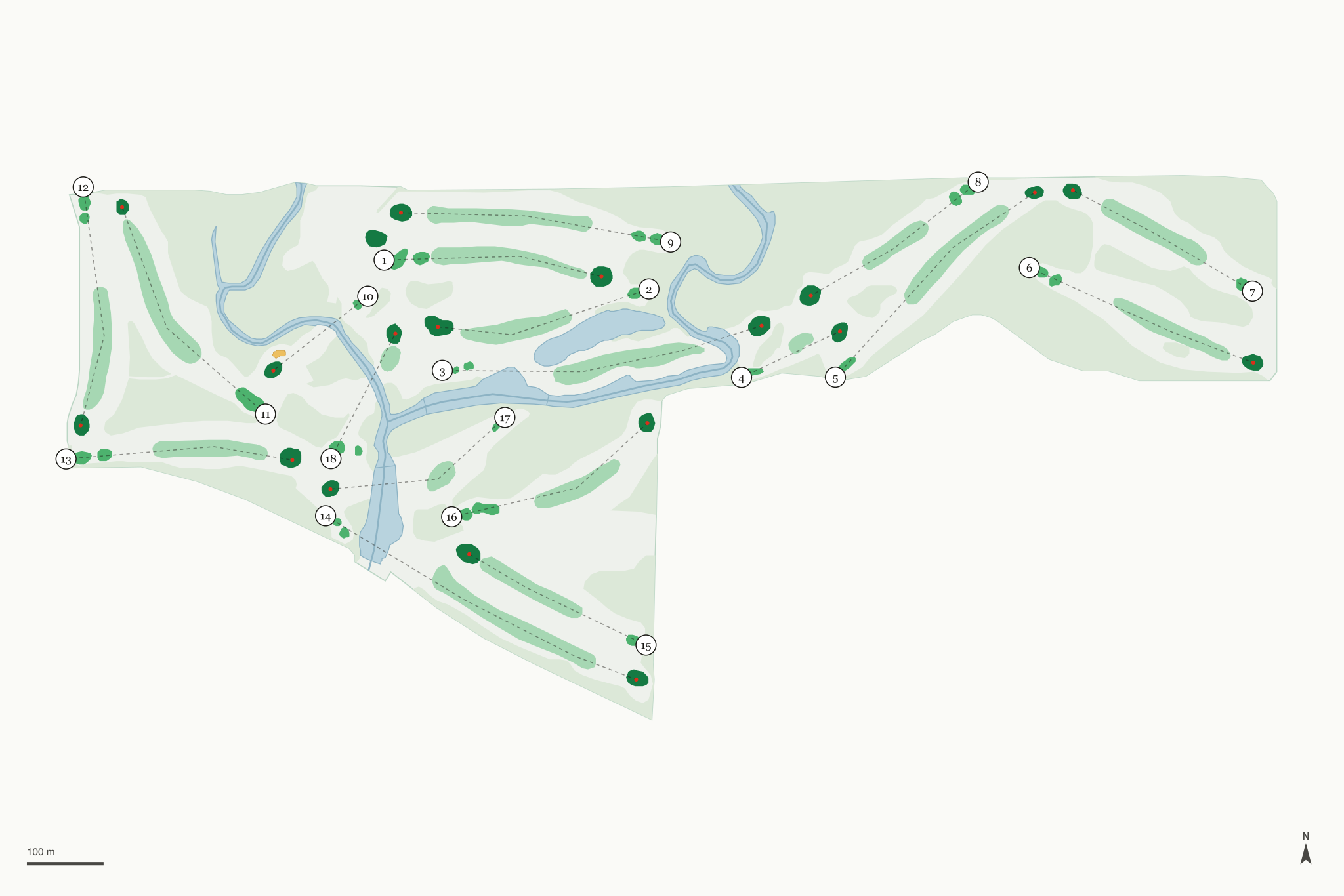 Map of Chick Evans Golf Course