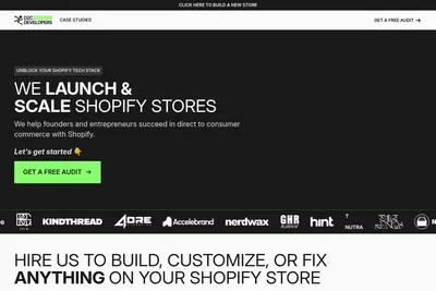 Screenshot of the D2C Developers homepage