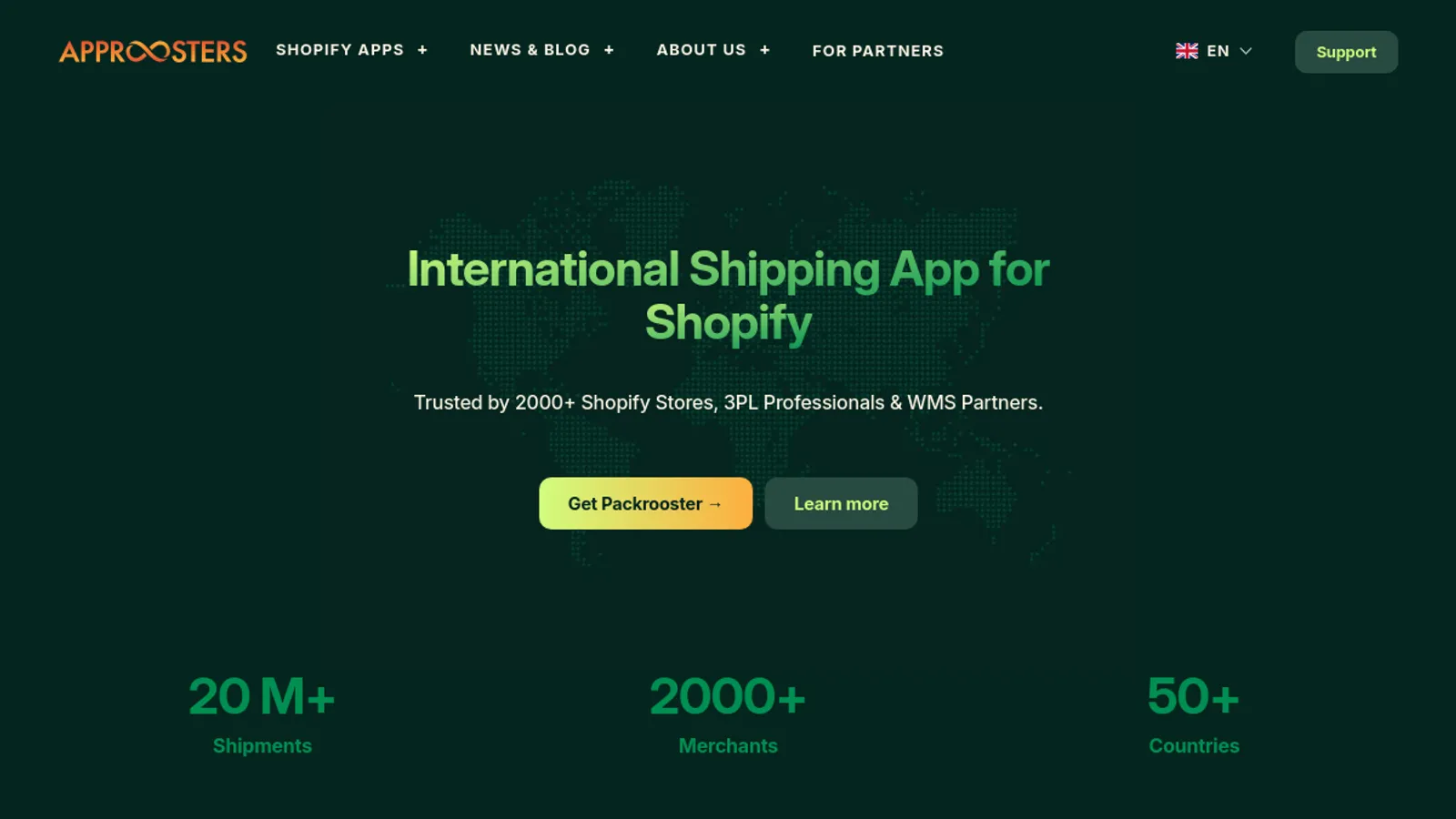 Screenshot of the Approosters homepage