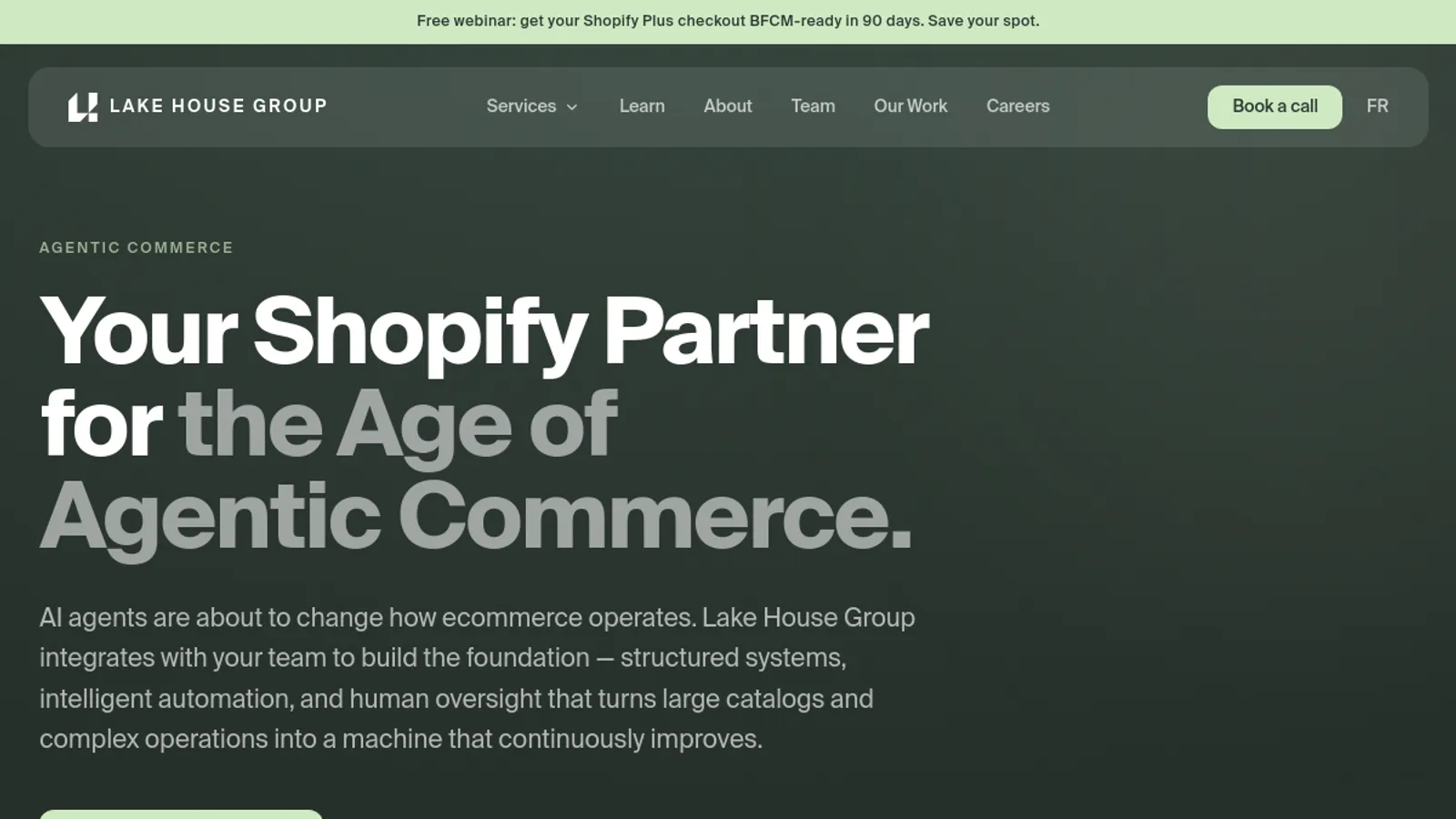 Screenshot of the Lake House Group homepage