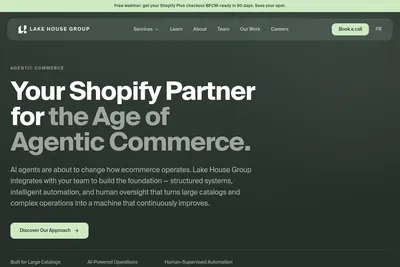 Screenshot of the Lake House Group homepage