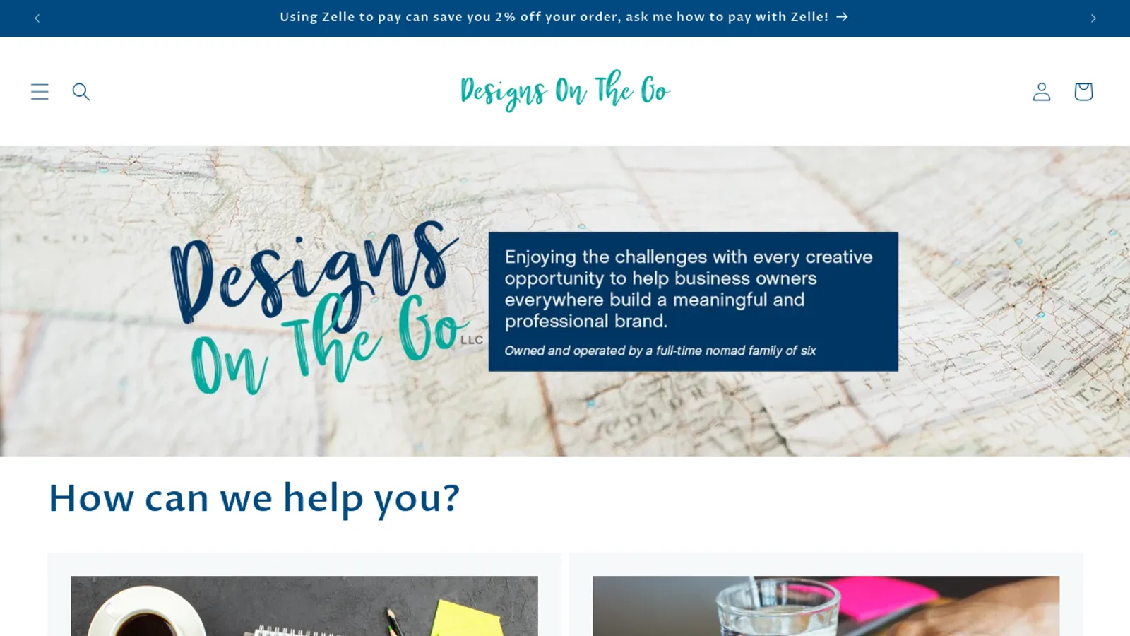 Screenshot of the Designs On The Go LLC homepage
