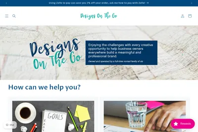 Screenshot of the Designs On The Go LLC homepage