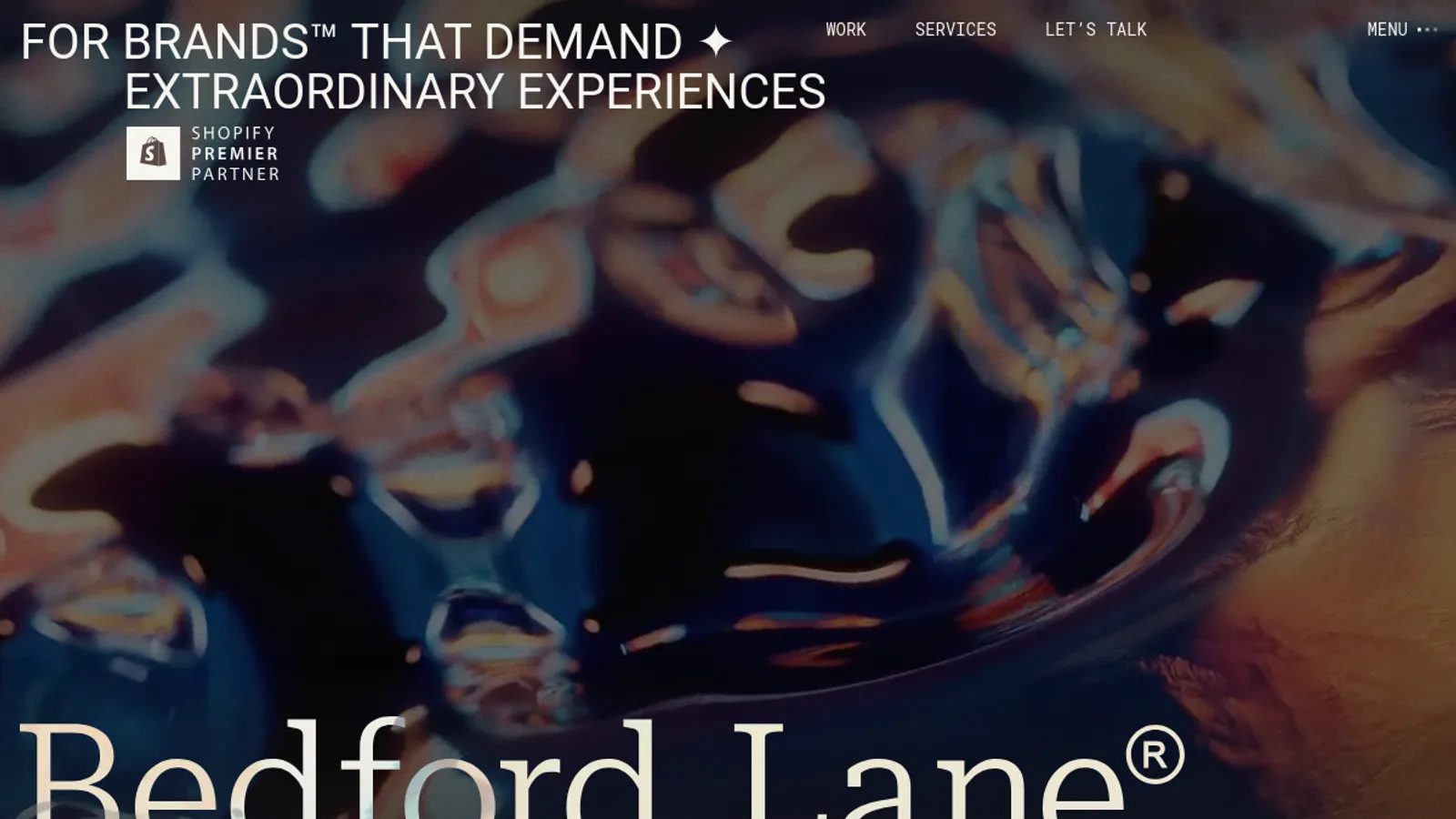 Screenshot of the Bedford Lane homepage