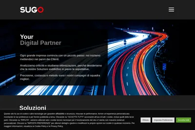 Screenshot of the Sugo Solutions homepage
