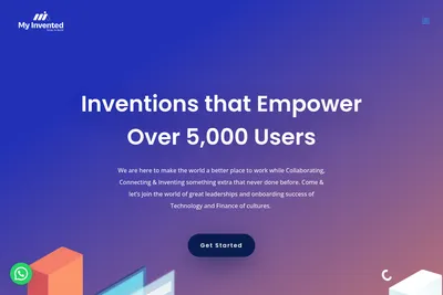 Screenshot of the My Invented homepage