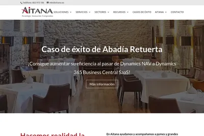 Screenshot of the Aitana-Opentix homepage