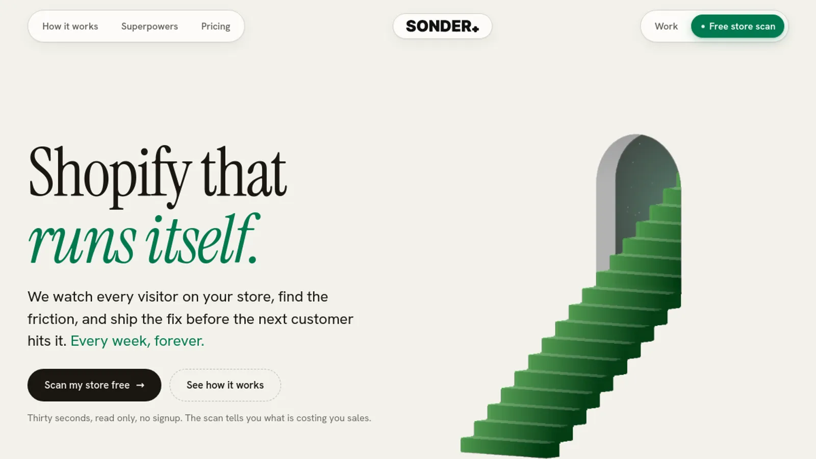 Screenshot of the Sonder Sites homepage