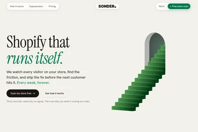 Screenshot of the Sonder Sites homepage