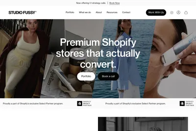 Screenshot of the STUDIO FUSSY homepage