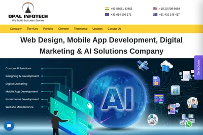 Screenshot of the Opal Infotech homepage