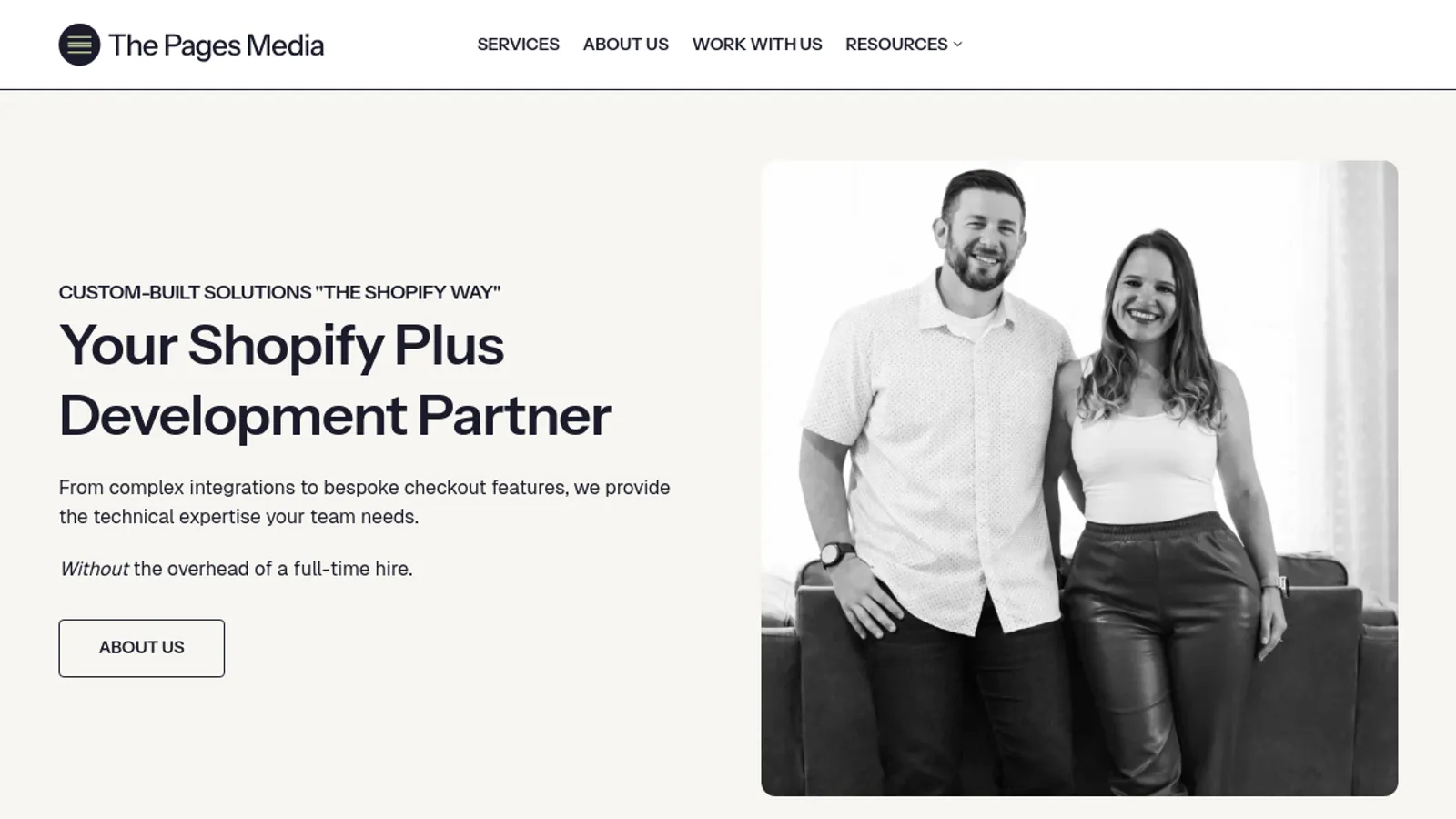 Screenshot of the The Pages Media homepage