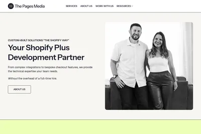 Screenshot of the The Pages Media homepage
