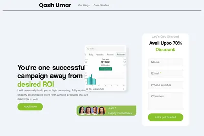 Screenshot of the Qash Umar homepage