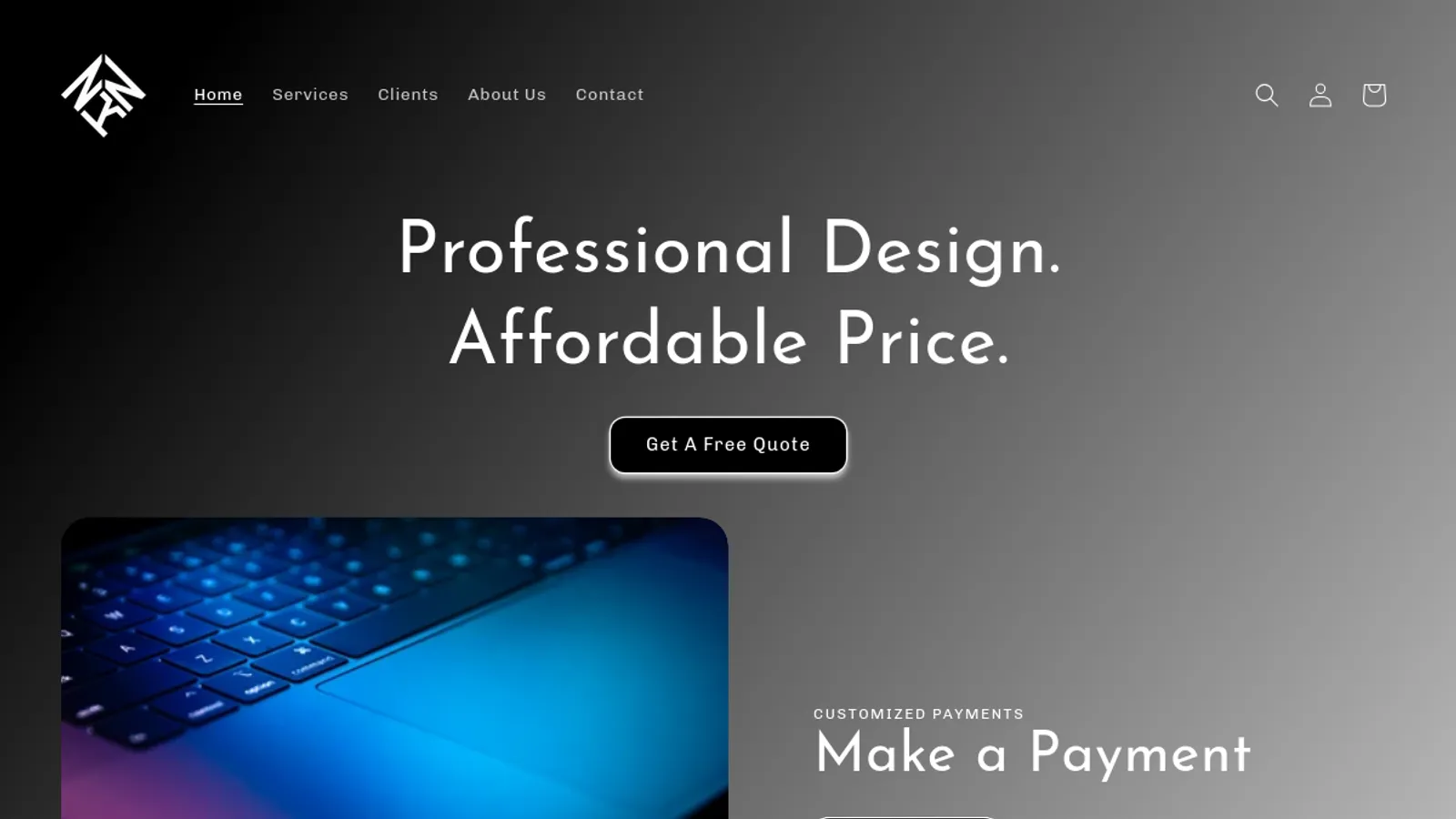 Screenshot of the NKN Web Design LLC homepage