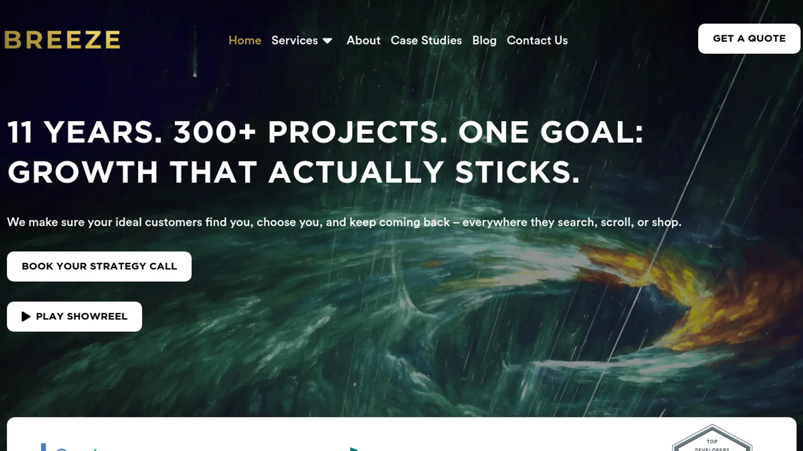 Screenshot of the Breeze Development homepage