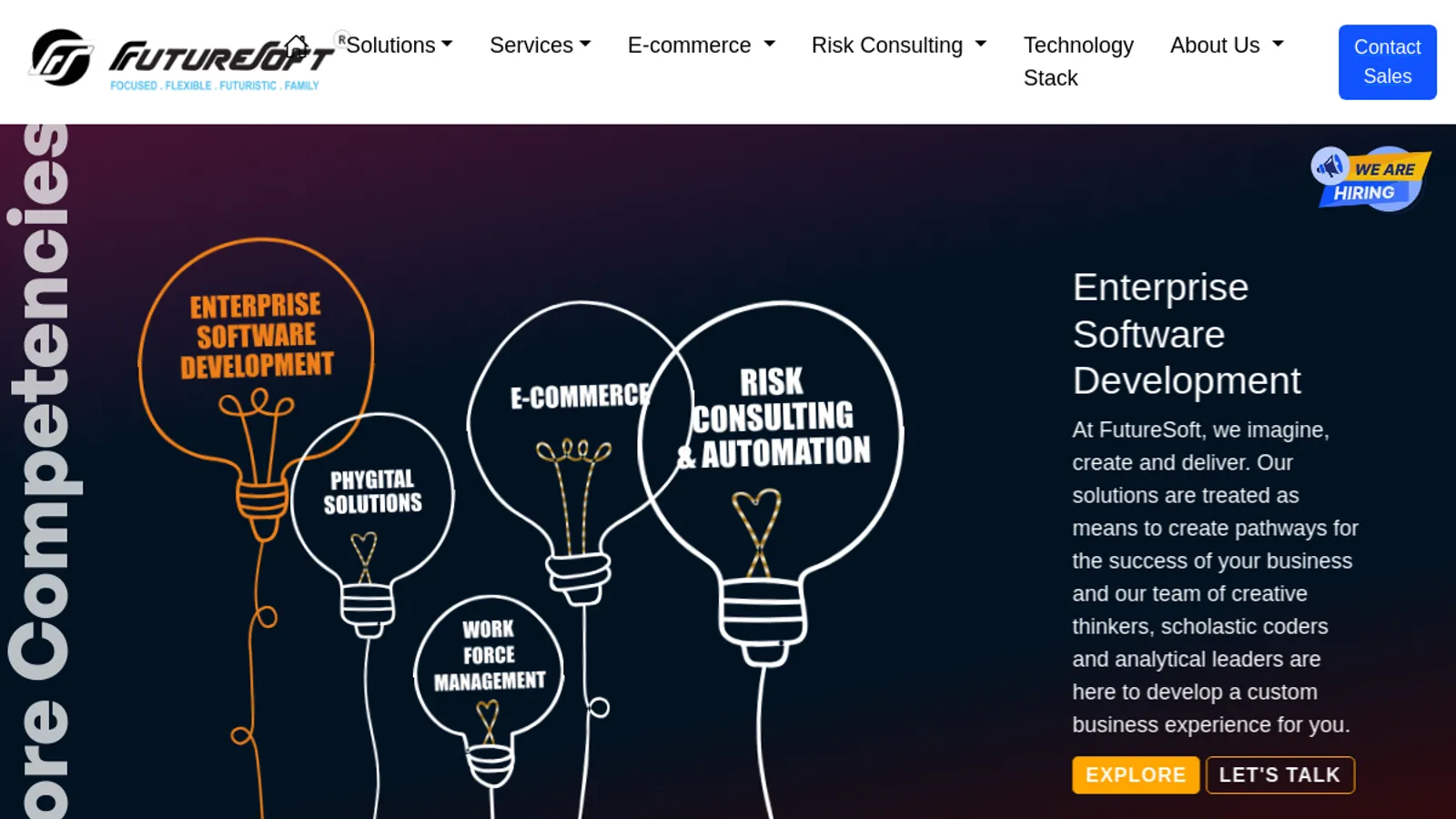 Screenshot of the Futuresoft India Pvt Ltd homepage