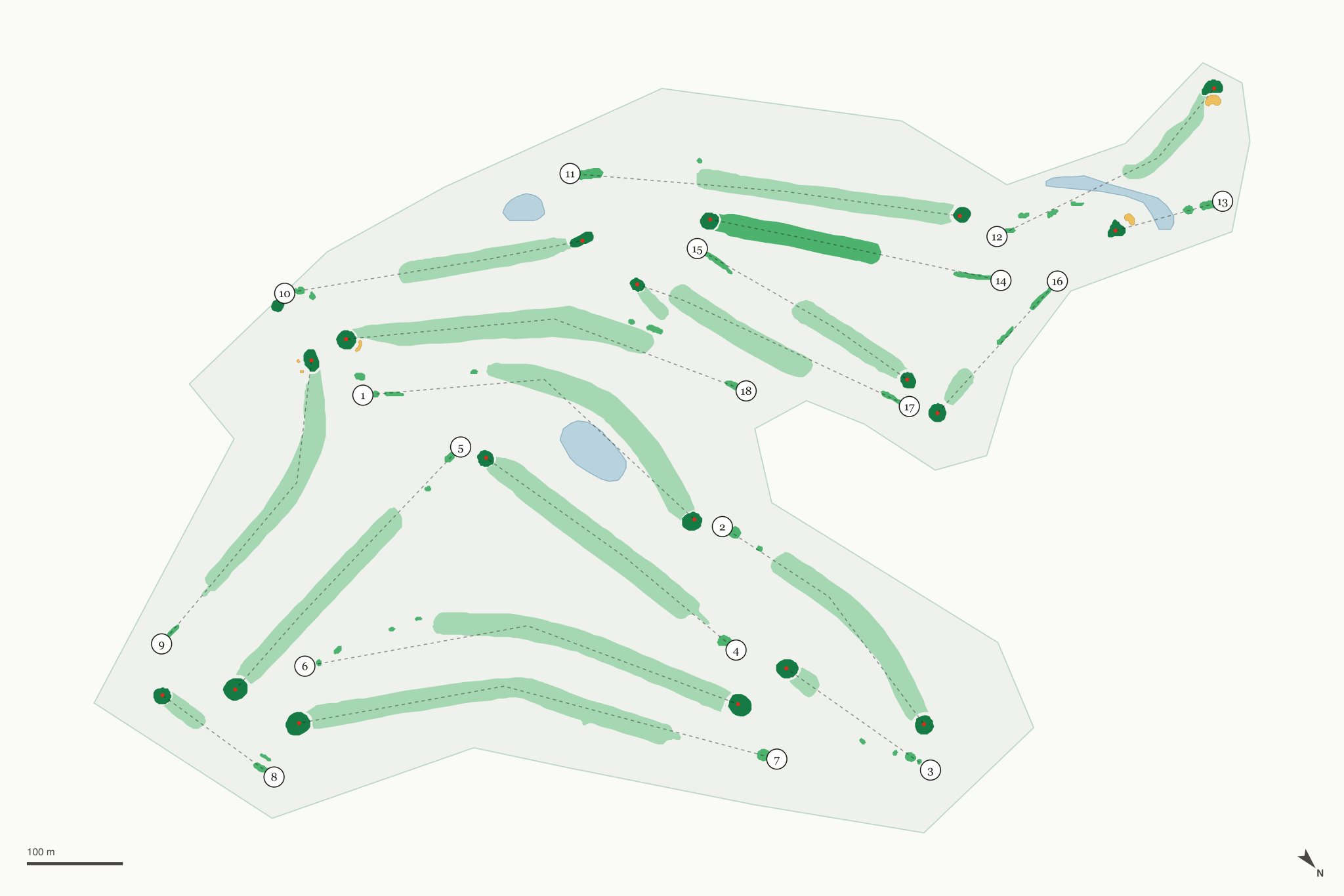 Map of Rush Lake Hills Golf Club