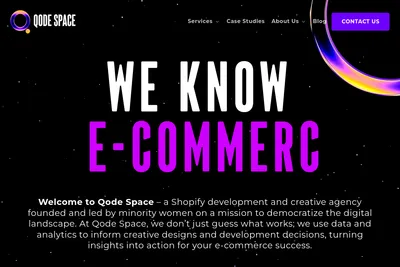 Screenshot of the Qode Space homepage