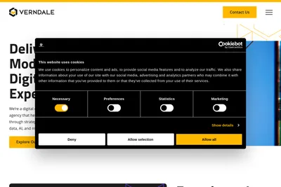 Screenshot of the Verndale homepage