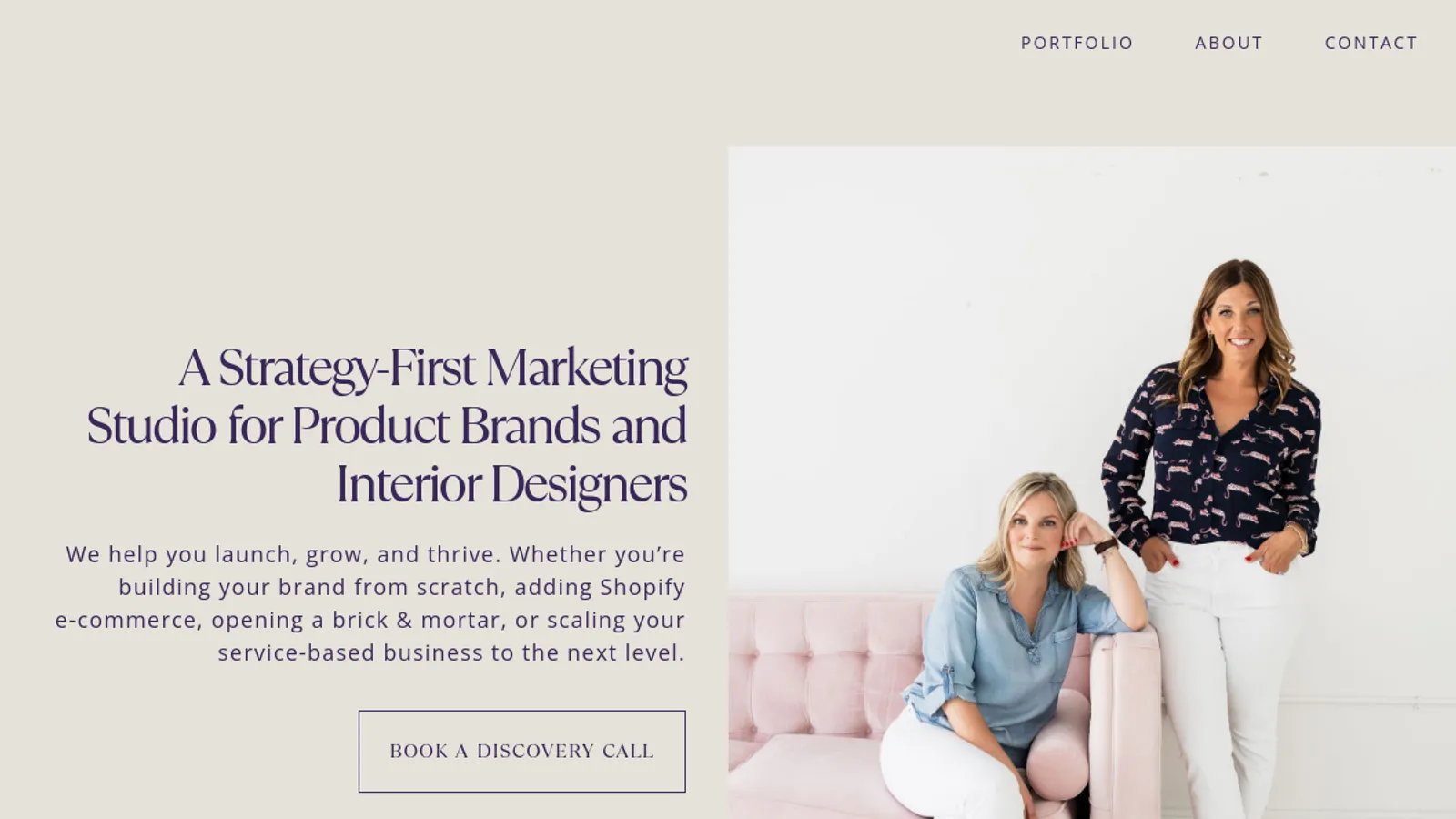 Screenshot of the Knack Marketing homepage