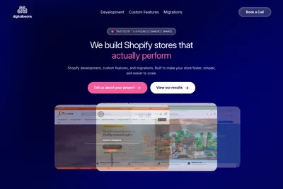 Screenshot of the digitalbeans homepage
