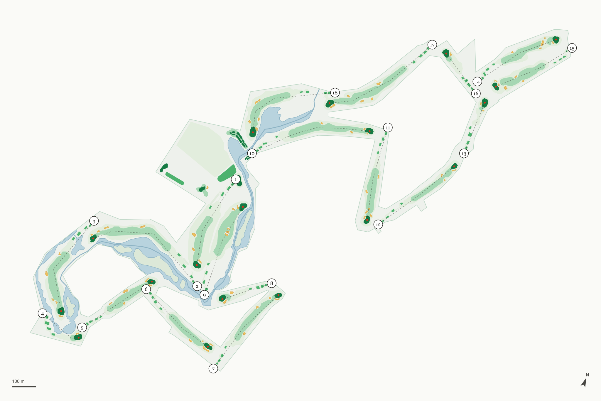 Map of Meadows Golf Course