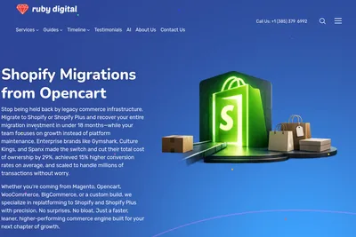 Screenshot of the Ruby Digital Agency homepage