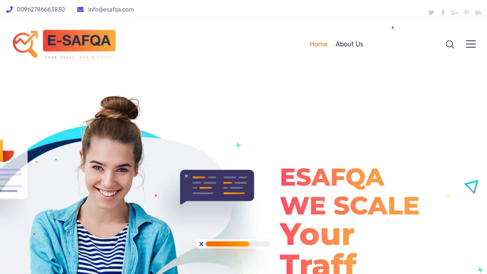 Screenshot of the E-SAFQA homepage