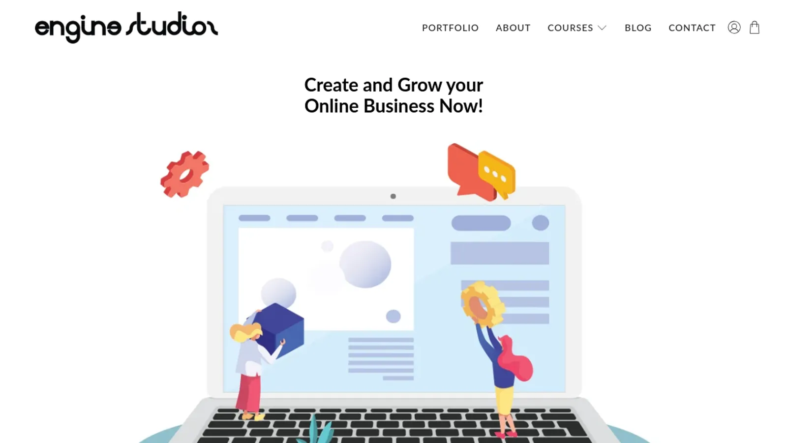 Screenshot of the Engine Studios homepage