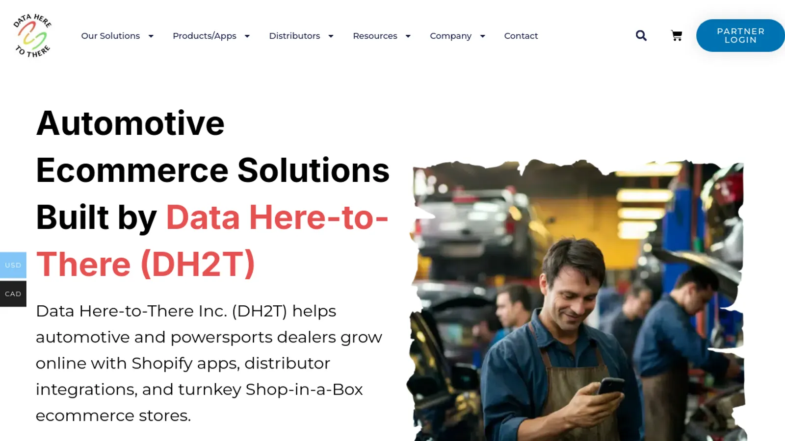Screenshot of the Data Here-to-There homepage