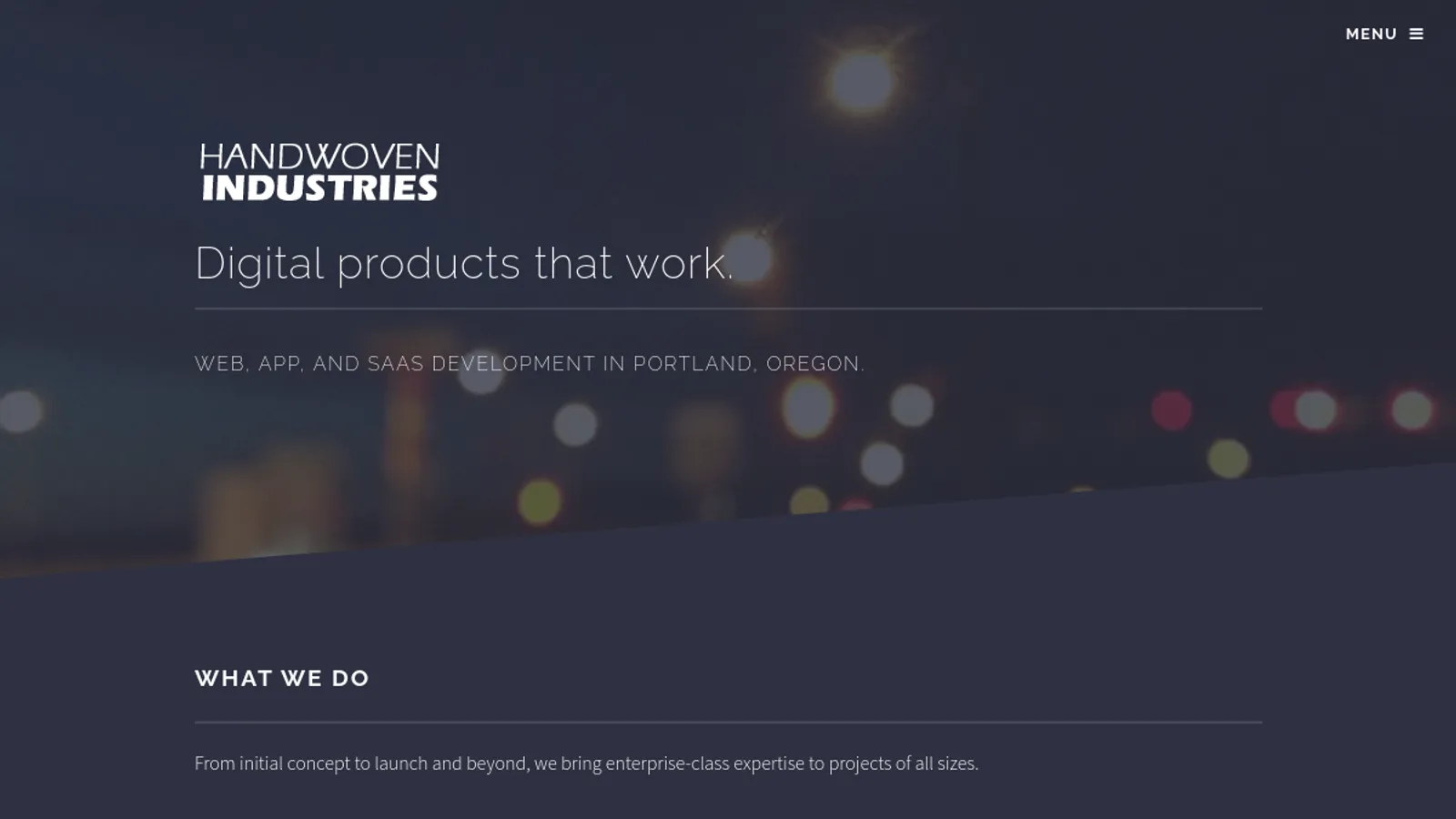 Screenshot of the Handwoven Industries homepage