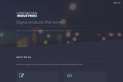 Screenshot of the Handwoven Industries homepage