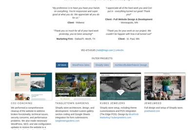 Screenshot of the Lynch Mueffelmann homepage