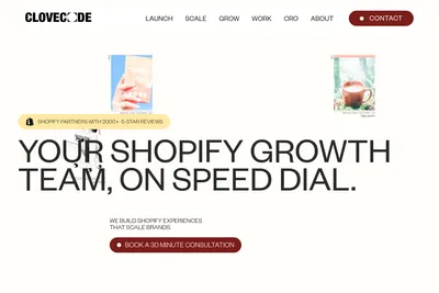 Screenshot of the CloveCode homepage