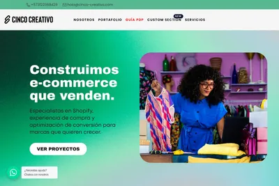 Screenshot of the Cinco Creativo homepage