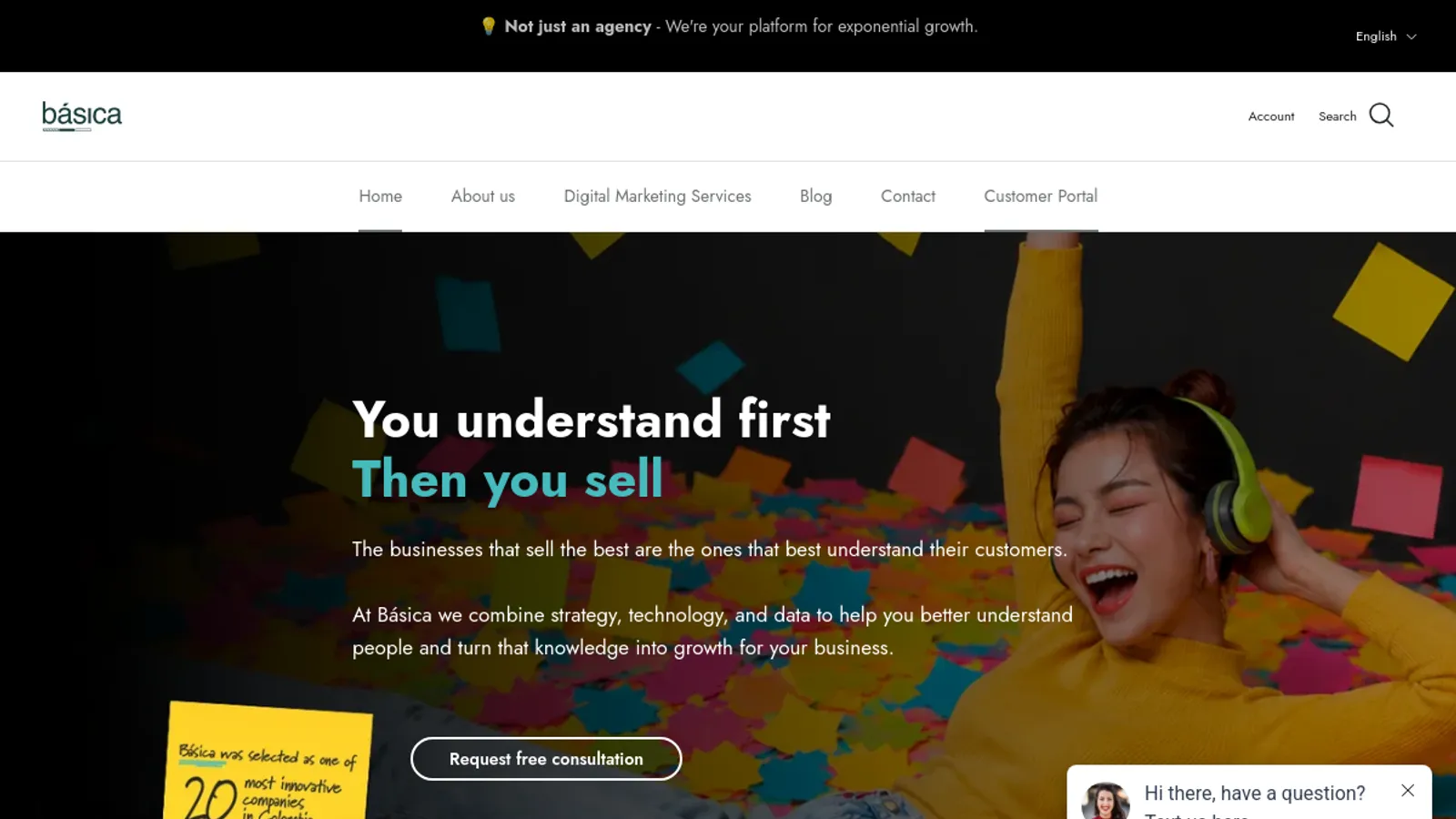 Screenshot of the Basica Latam LLC homepage