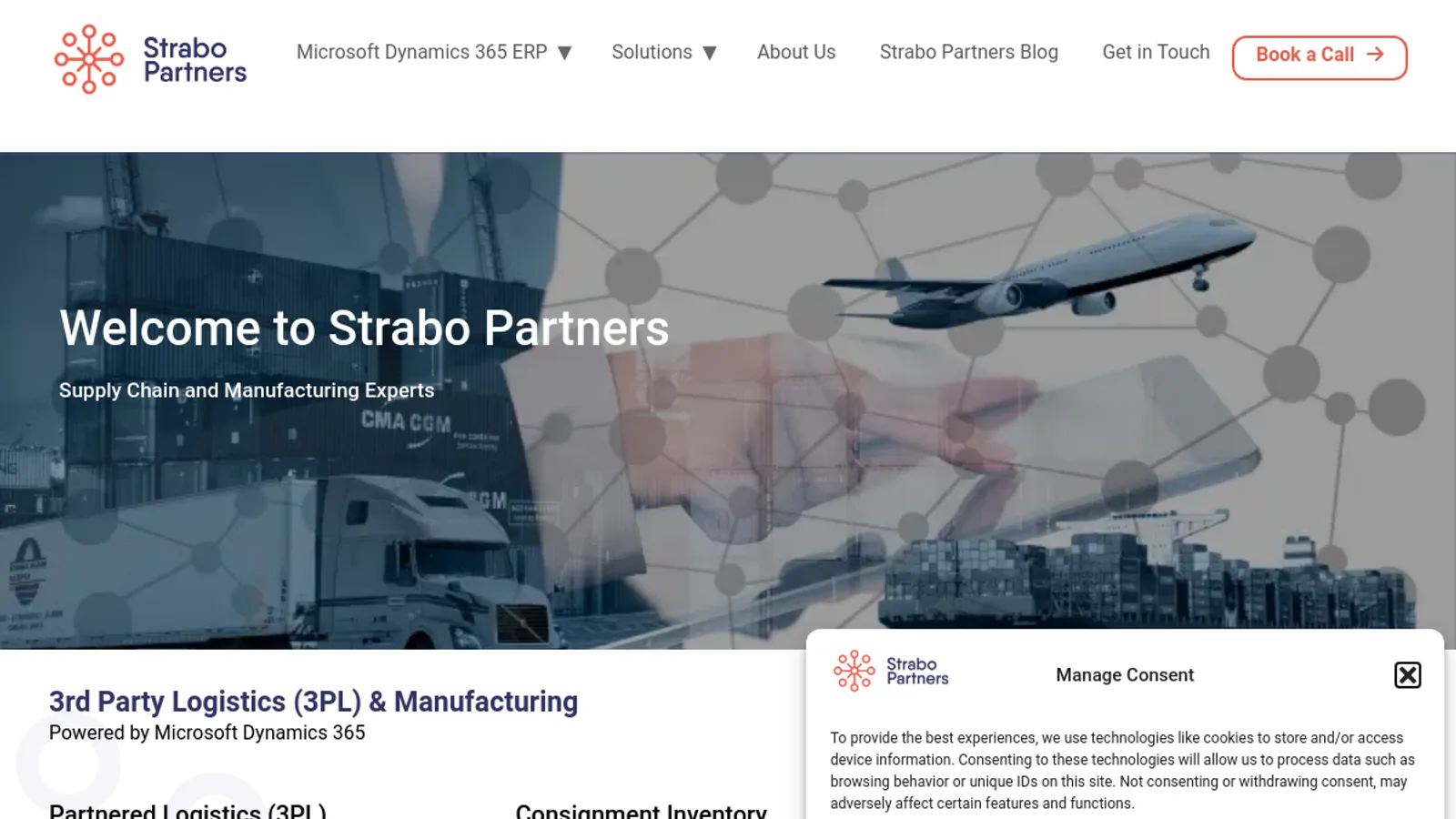 Screenshot of the Strabo Partners homepage
