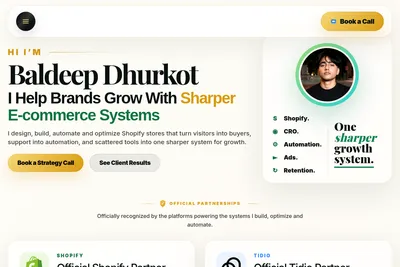 Screenshot of the Baldeep Dhurkot homepage