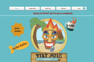 Tiki Mike’s Exotic Tea and Coffee Bar website homepage